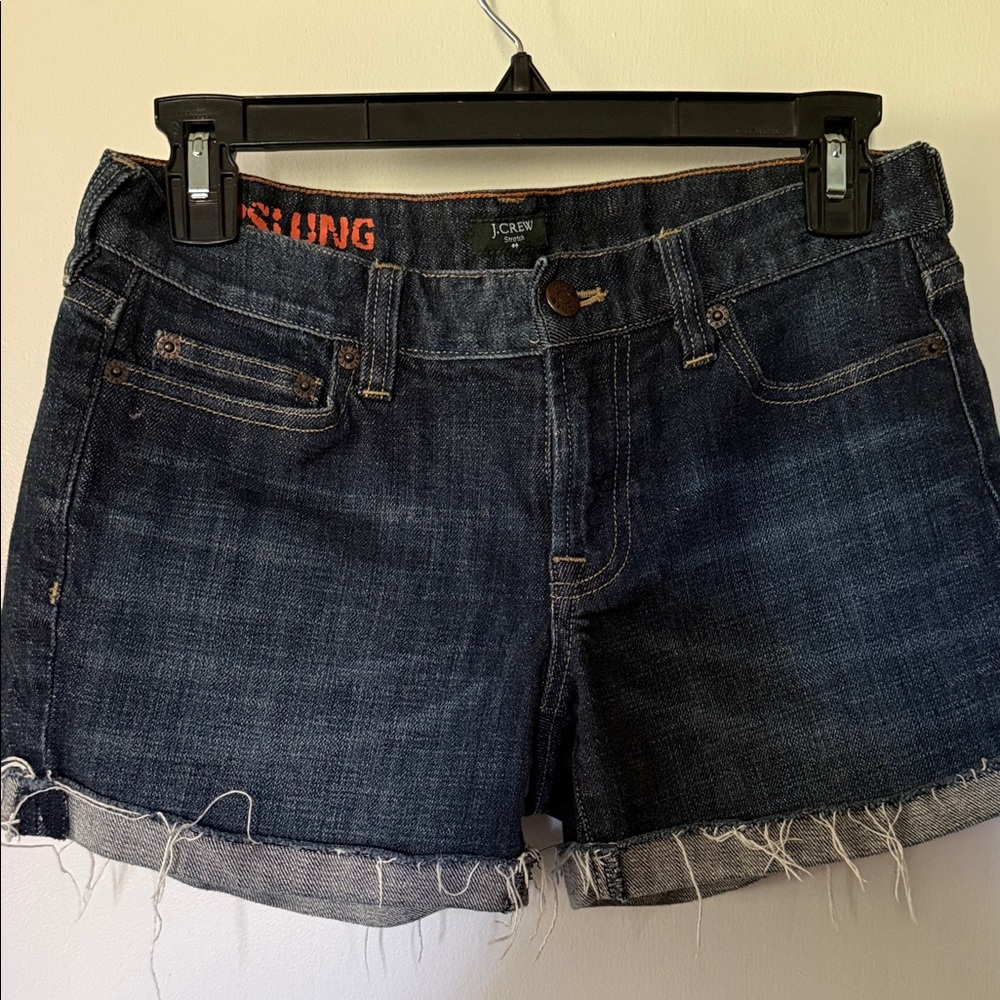 J. Crew Dark Wash Denim Cutoff Shorts - 0
